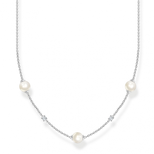 THOMAS SABO náhrdelník Pearls with white stones silver KE2120-167-14-L45V