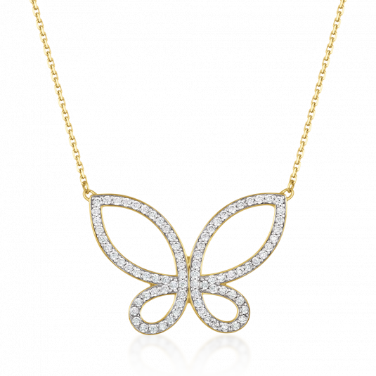 SOFIA zlatý náhrdelník motýľ AUBGET54B0P-ZY