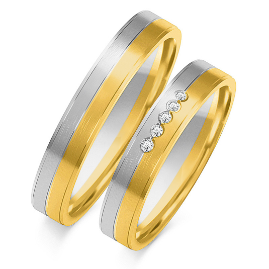 SOFIA zlatý dámský snubní prsten ZSOE-163WYG+WG