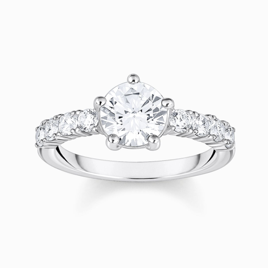 THOMAS SABO prsteň Solitaire ring with white zirconia TR2440-051-14