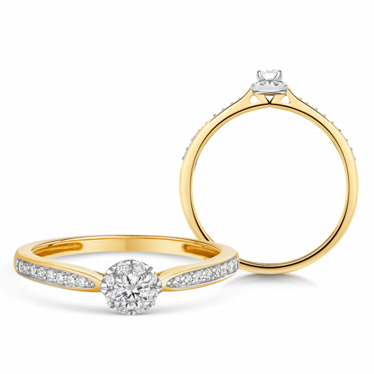 SOFIA DIAMONDS zlatý zásnubný prsteň s diamantom 0,23 ct UDRG48708Y-H-I1