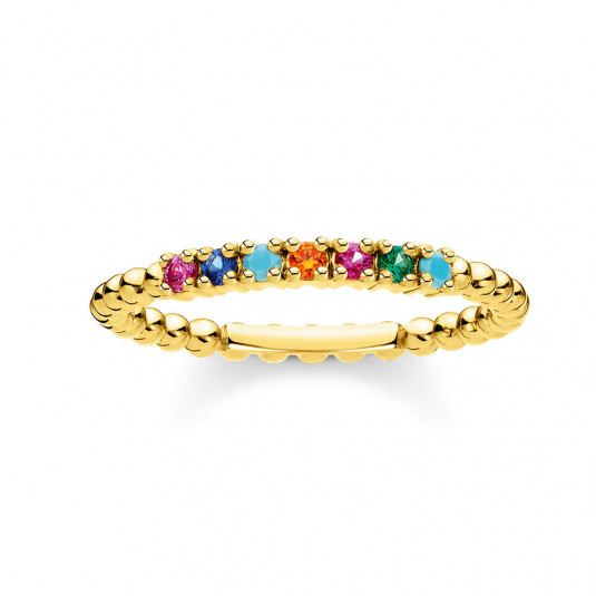 THOMAS SABO prsteň Ring dots colourful Stones gold TR2323-488-7