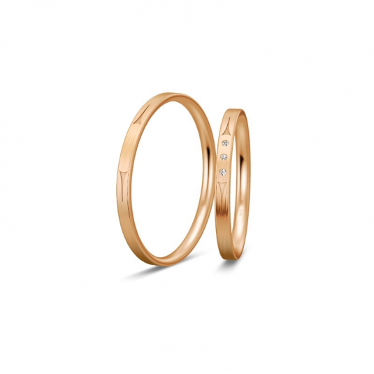 BREUNING zlaté snubní prsteny BR48/04319RG+BR48/04320RG