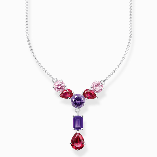 THOMAS SABO náhrdelník Y-shape with pink, red and violet zirconia KE2195-477-7-L45V