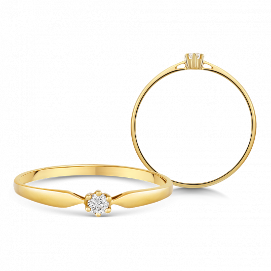 SOFIA DIAMONDS zlatý zásnubný prsteň s diamantom 0,05 ct GEMBG25096-23