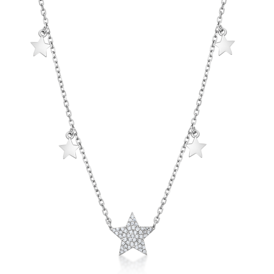 SOFIA strieborný náhrdelník s hviezdičkami CONZB110225