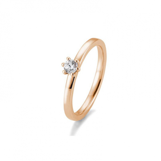 SOFIA DIAMONDS prsteň z ružového zlata s diamantom 0,15 ct BE41/05988-R