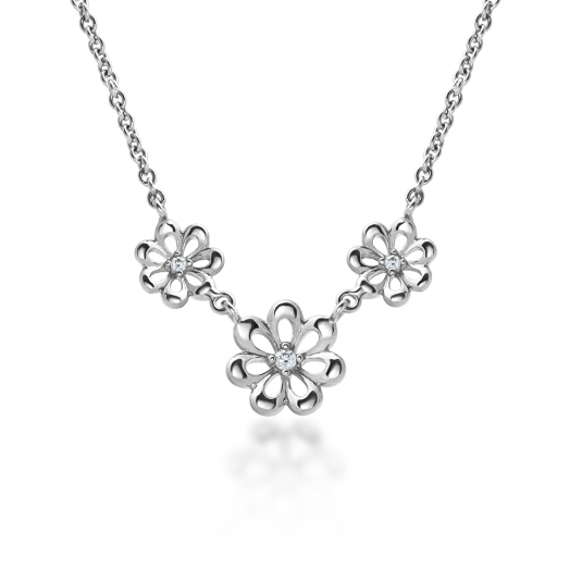 SOFIA strieborný náhrdelník kvety AEAN0589Z/R