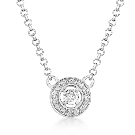 SOFIA strieborný náhrdelník zirkónový kruh CONZB108346