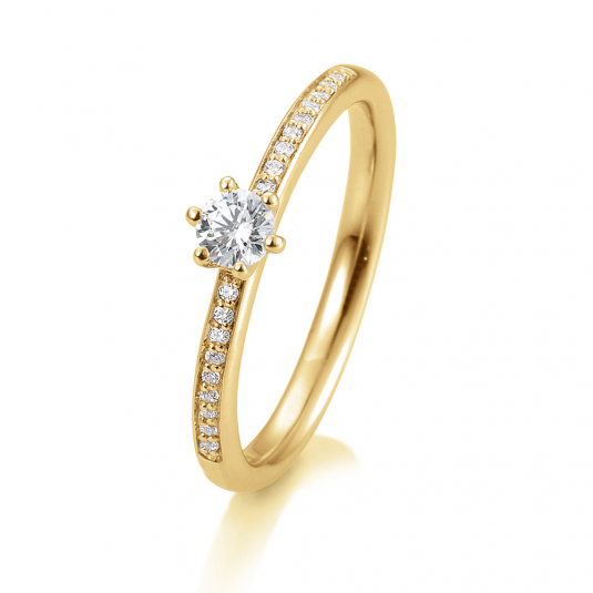 SOFIA DIAMONDS Prsteň 14 k žlté zlato s diamantmi 0,29 ct BE41/05805-Y