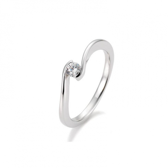 SOFIA DIAMONDS prsten z bílého zlata s diamantem 0,15 ct BE41/85941-W