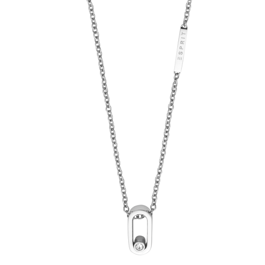 ESPRIT oceľový náhrdelník s krištáľom ESNL00832142