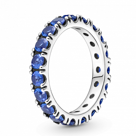 PANDORA eternity prsteň s modrými krištáľmi 190050C02