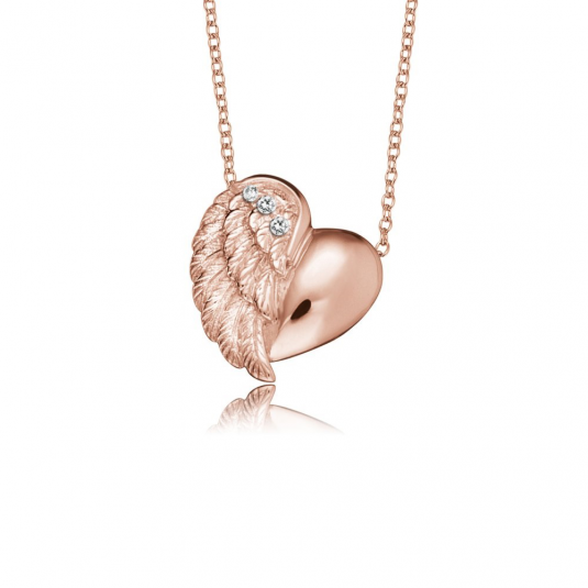 ENGELSRUFER náhrdelník srdce s anjelským krídlom ERN-LILHW-R