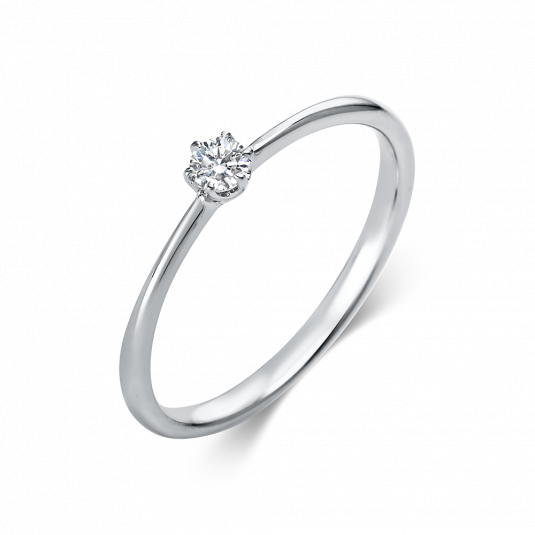 SOFIA DIAMONDS zlatý zásnubní prsten s diamantem 0,10 ct DIA1C477W8