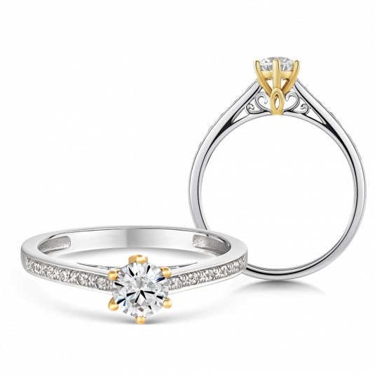 SOFIA DIAMONDS zlatý prsteň s diamantom 0,25 ct AUBENK04X0P-H-I1