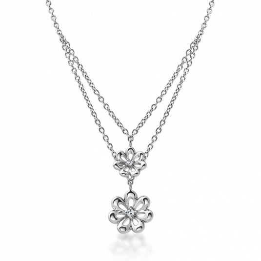 SOFIA strieborný náhrdelník kvety AEAN1397Z/R