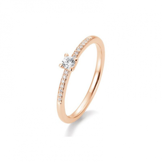 SOFIA DIAMONDS prsten z růžového zlata s diamantem 0,17 ct BE41/85950-R