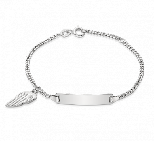SOFIA stříbrný náramek s ploténkou a andělským křídlem BI560691-98.5.16.0