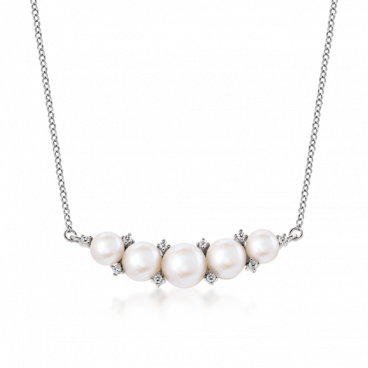 SOFIA strieborný náhrdelník so zirkónmi a perlami WWPS160778N-CSF1