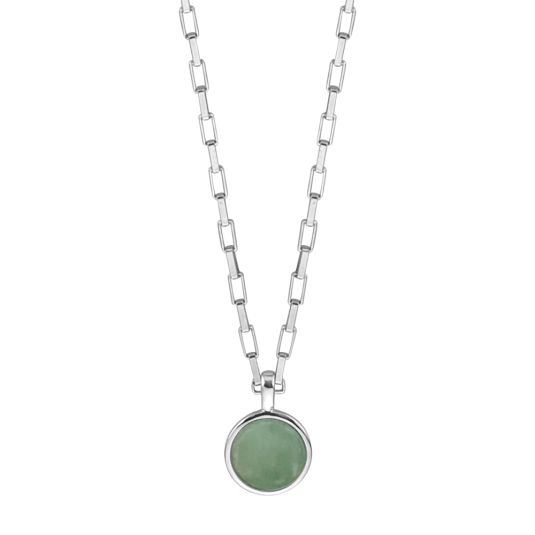 ESPRIT strieborný náhrdelník so zeleným kameňom ESNL01291142
