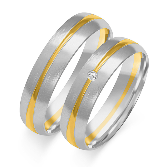SOFIA zlatý dámský snubní prsten ZSOE-305WYG+WG