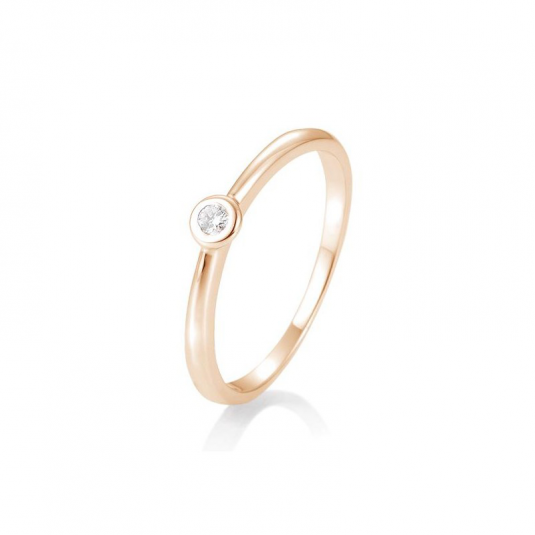 SOFIA DIAMONDS prsten z růžového zlata s diamantem 0,05 ct BE41/85771-6-R