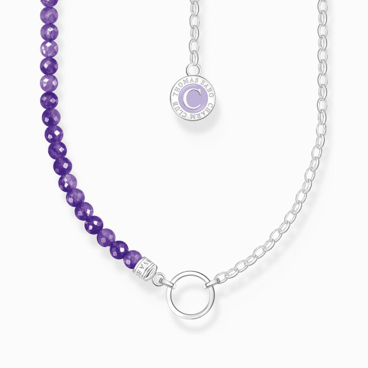 THOMAS SABO náhrdelník na charm Amethyst beads silver KE2190-007-13