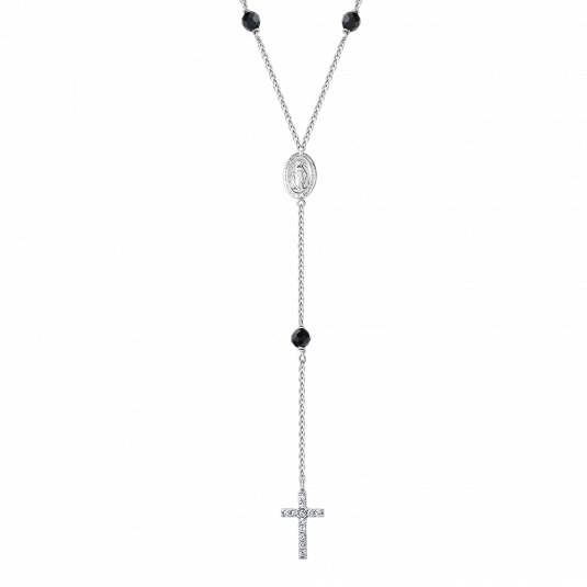 SOFIA zlatý ružencový náhrdelník s obojstranným krížikom FA728086WG