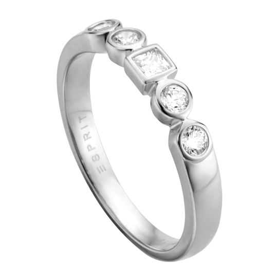 ESPRIT strieborný prsteň so zirkónmi ESRG005211xx
