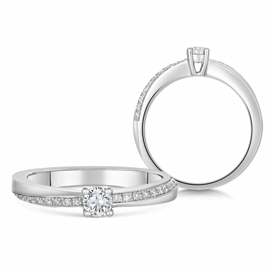 SOFIA DIAMONDS zlatý zásnubný prsteň s diamantmi 0,16 ct a 0,09 ct H/SI3 CK50013131855