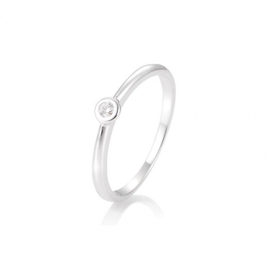 E-shop SOFIA DIAMONDS prsteň z bieleho zlata s diamantom 0,05 ct prsteň BE41/85771-6-W