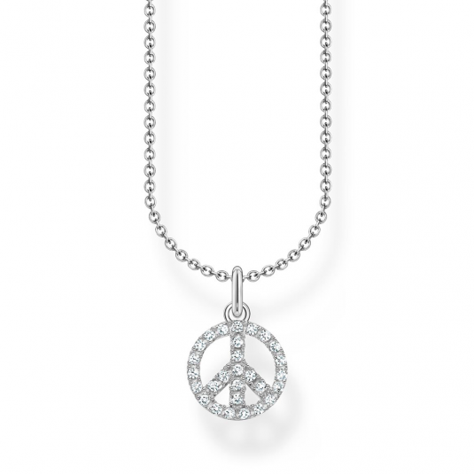 E-shop THOMAS SABO náhrdelník Peace with white stones silver náhrdelník KE2175-051-14-L45V