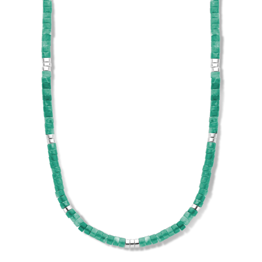 E-shop CO88 dámsky oceľový náhrdelník s tyrkysom náhrdelník C88CN-26320