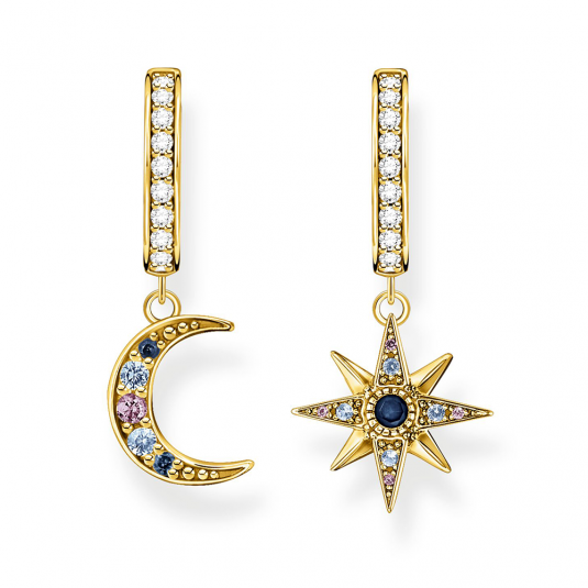 THOMAS SABO dámské náušnice Royalty star & Moon gold CR682-959-7