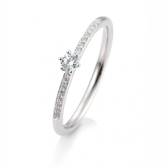 SOFIA DIAMONDS Prsteň 14 k biele zlato s diamantmi 0,17 ct BE41/05803-W