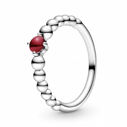 E-shop PANDORA prsteň s krištáľom tmavočervenej farby prsteň 198867C08