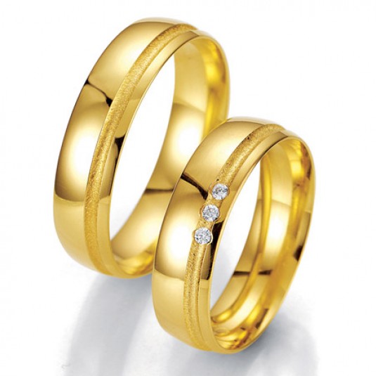 Breuning zlaté snubní prsteny BR48/07023YG+BR48/07024YG