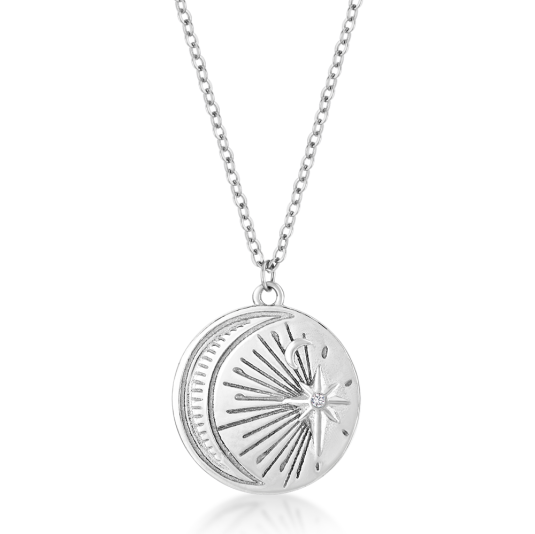 SOFIA stříbrný náhrdelník s měsícem a hvězdou CONZB100657