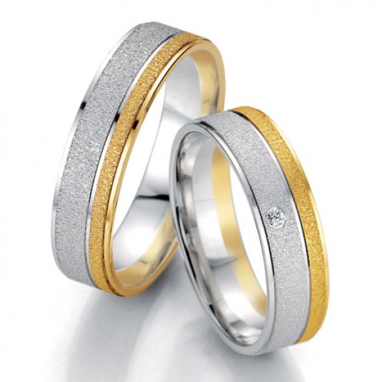 Levně Breuning zlaté snubní prsteny BR48/07065BI+BR48/07066BI