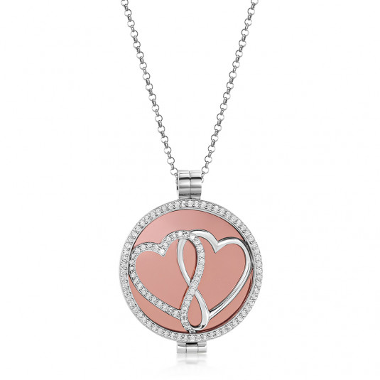 E-shop MY iMENSO náhrdelník Double hearts 33 mm náhrdelník IM330070+IM331428+IM331072+IM270036