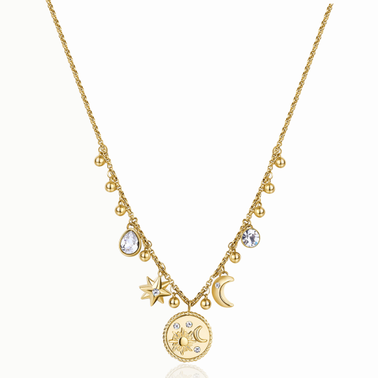 E-shop BROSWAY náhrdelník Chakra Mystic Slnko a mesiac náhrdelník BWBHKN102