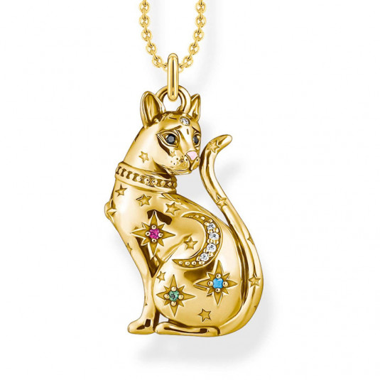 THOMAS SABO náhrdelník Cat constellation gold KE1971-471-7