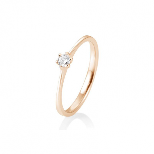 SOFIA DIAMONDS prsteň z ružového zlata s diamantom 0,10 ct BE41/82144-R