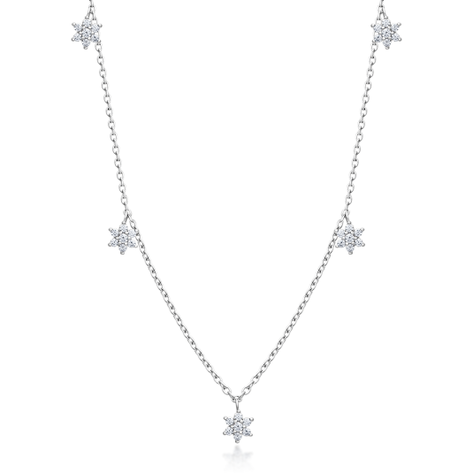 SOFIA strieborný náhrdelník s kvetmi AEAN1316Z/R-38-40-42-45