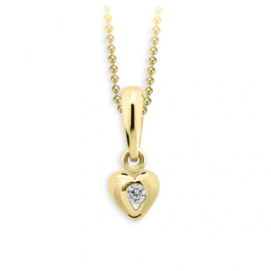 E-shop CUTIE DIAMONDS zlatý prívesok srdce C1556 prívesok ND1556-40-D-X-1