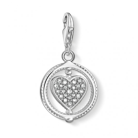 THOMAS SABO přívěsek charm Heart pavé silver 1858-051-14