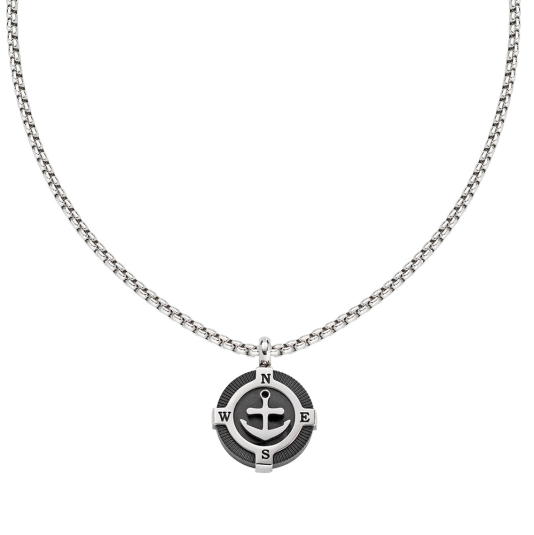 AMEN oceľový náhrdelník kompas s kormidlom ACCL103