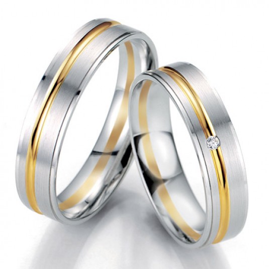 Levně Breuning zlaté snubní prsteny BR48/07067BI+BR48/07068BI