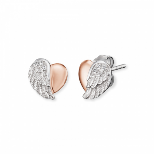 E-shop ENGELSRUFER náušnice srdce s anjelským krídlom náušnice ERE-LILHEARTWING-BI